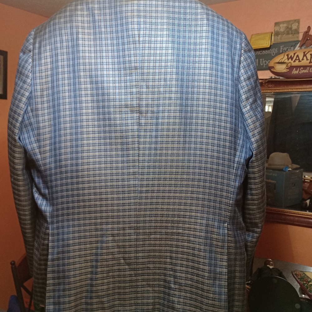 MAX DAVOLI BARONI Men's 2Btn 2Vents Check Silk&Wooll Sport Jacket Size 52R
